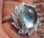 Aquamarijn %100 natuurlijk design zilver ring 4,3 aquamarine, Sieraden, Tassen en Uiterlijk, Ringen, Ophalen, Blauw, Zo goed als nieuw
