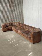 De Sede DS11 bruin leer patchwork modulaire bank 1970, Ophalen