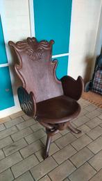 Vintage art nouveau Gaudi stijl wenge houten fauteuil, Ophalen, Gebruikt