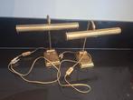 Twee vintage messing bureaulampen, Ophalen of Verzenden, Gebruikt, Overige typen
