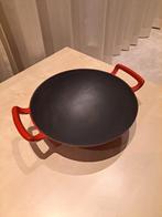 Gietijzeren wok 30cm, Huis en Inrichting, Keuken | Potten en Pannen, Ophalen, Zo goed als nieuw, Gietijzer, Wok