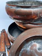 Antieke koperen gamel / etensbak met klemmen, Ophalen of Verzenden