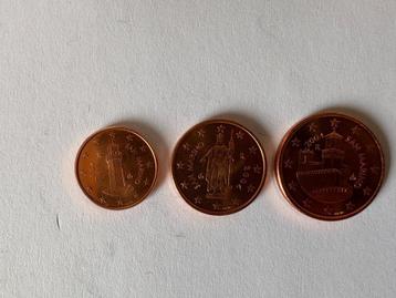 Muntsetje 1,2 en 5 cent San Marino 2004 beschikbaar voor biedingen