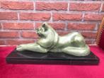 Weens brons: groot bronzen kwaliteitsbeeld, rustende kat, Antiek en Kunst, Kunst | Beelden en Houtsnijwerken, Ophalen of Verzenden