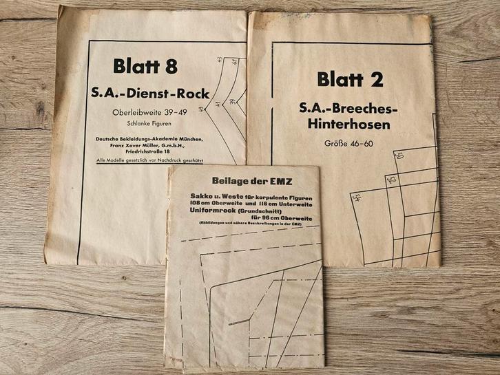 Originele S.A. Kleding Ontwerpen, Verzamelen, Militaria | Tweede Wereldoorlog, Duitsland, Ophalen of Verzenden