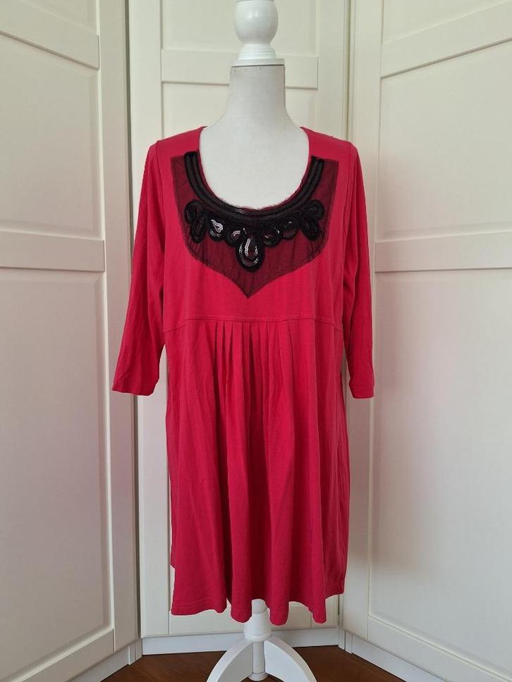 Yoek hard roze tuniek met voile, maat L (valt als XL), Kleding | Dames, Blouses en Tunieken, Gedragen, Maat 42/44 (L), Roze, Ophalen of Verzenden