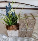 boekensteun blauwe druifjes kunstplantje Livre ancien aardew, Rond, Ophalen of Verzenden, Zo goed als nieuw, Minder dan 25 cm