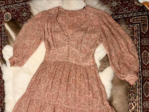 The Kooples zijden jurkje met lurex, Kleding | Dames, Jurken, Zo goed als nieuw, Maat 36 (S), Roze, Onder de knie, Ophalen of Verzenden