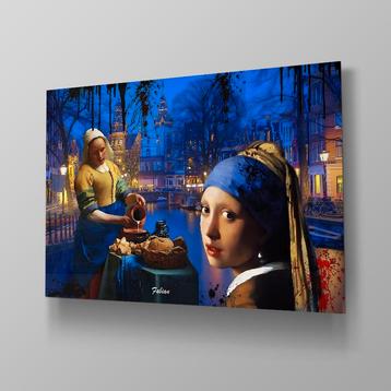 Mixed Media Kunstwerk - Meisje met de Parel in Amsterdam beschikbaar voor biedingen