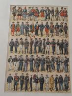 litho militairen kleding mode 17e eeuw tot WOI bombled 1920, Antiek en Kunst, Kunst | Litho's en Zeefdrukken, Verzenden