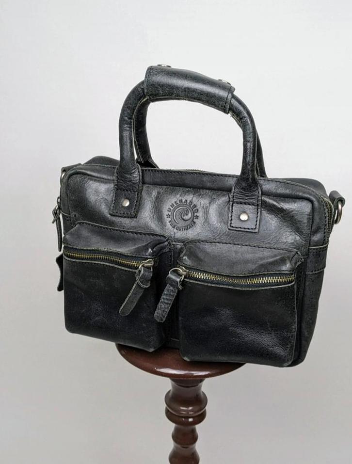 Leren handtas/crossbodytas, Sieraden, Tassen en Uiterlijk, Tassen | Damestassen, Zo goed als nieuw, Handtas, Zwart, Ophalen of Verzenden
