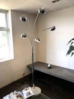 Booglamp Chrome met 5 bollampen Marmer voet zgan, Zo goed als nieuw, Metaal, 150 tot 200 cm, Ophalen