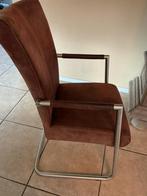 Z.g.a.n 6 eetkamer stoelen met armleuning, Huis en Inrichting, Bruin, Ophalen of Verzenden, Zo goed als nieuw, Stof