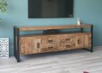 Dressoir / hoog tv meubel mangohout, Huis en Inrichting, Ophalen, 150 tot 200 cm, Zo goed als nieuw, Metaal