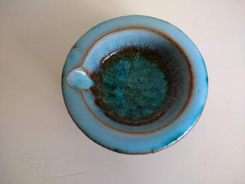 Vintage asbak Raiffeisenbank turquoise, handmade beschikbaar voor biedingen