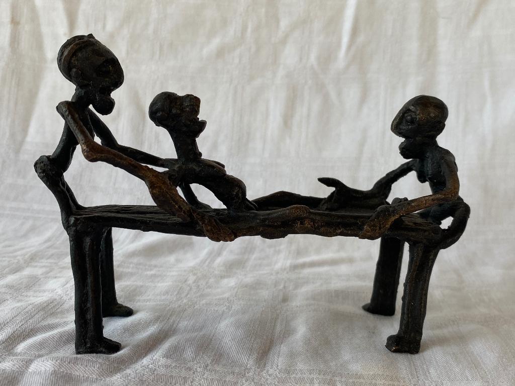 Afrikaans bronzen beeldje, Antiek en Kunst, Ophalen of Verzenden, Brons