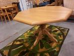Massief eiken 8 hoekige eettafel, Ophalen, Gebruikt, 100 tot 150 cm, 50 tot 100 cm