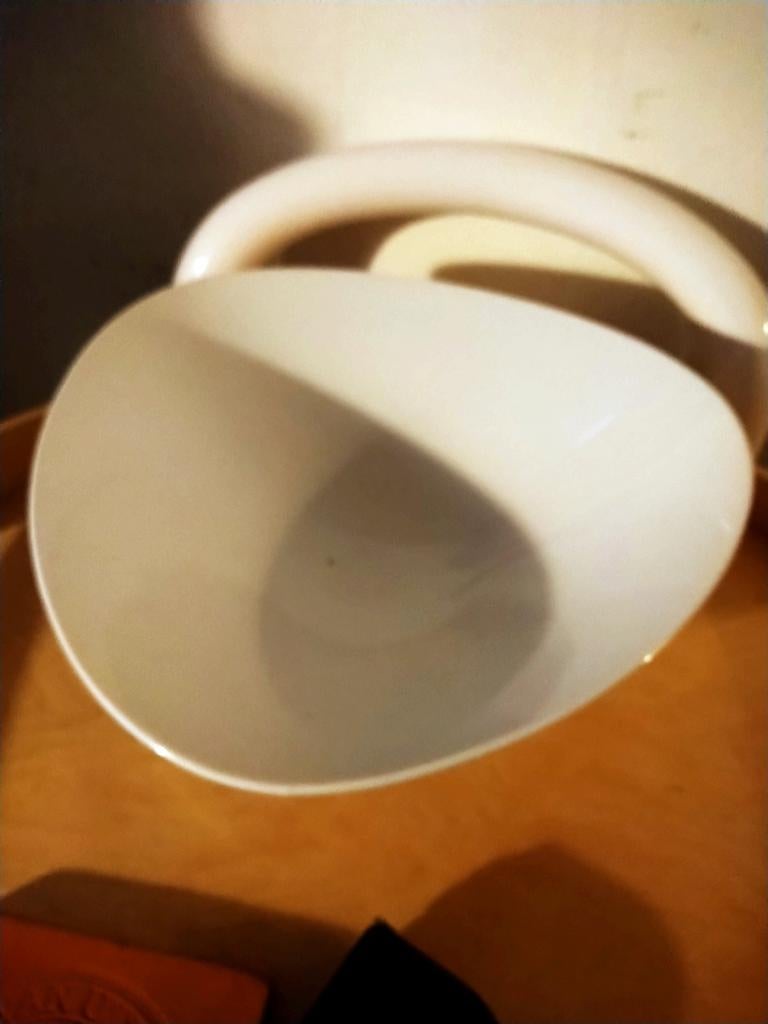 HUTSCHENREUTHER PORZELLAN VASEN 2Stck. u. 3 Schalen weißglänzend Dots