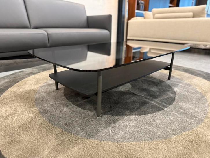 Nieuw Rolf Benz 8870 Salontafel Glas Zwart Design Tafel 120, Huis en Inrichting, Tafels | Salontafels, Nieuw, Minder dan 50 cm