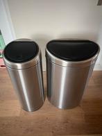 Brabantia Touch Bin Afvalemmers - 30 & 40 Liter, Ophalen, Gebruikt, 50 tot 75 cm, Rvs