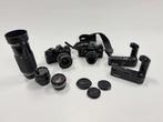 Nikon F3 body, Nikon FE body, 5 lenzen en 2 motordrives., Audio, Tv en Foto, Fotocamera's Analoog, Ophalen, Gebruikt, Spiegelreflex