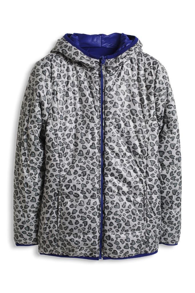 Esprit gewatteerde omkeerbare jas luipaardmotief blauw 146, Kinderen en Baby's, Kinderkleding | Maat 146, Nieuw, Meisje, Jas, Ophalen of Verzenden