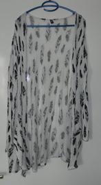 H&M Divided dun wit vestje met zwarte veren, maat M., Kleding | Dames, Truien en Vesten, H&M, Verzenden, Wit, Maat 42/44 (L)