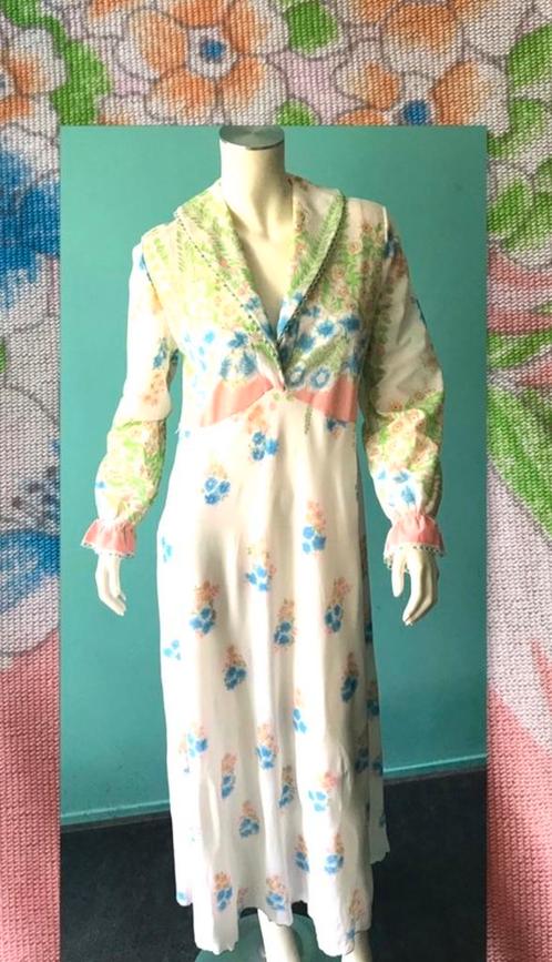 Vintage originele jaren 70 lang nachthemd maat S, Kleding | Dames, Pyjama's, Gedragen, Maat 36 (S), Verzenden