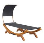 Loungebed met luifel gebogen hout antracietkleur, nieuw, Ophalen of Verzenden, Zo goed als nieuw