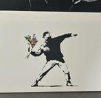 BANKSY Flower Thrower Canvas Print  60 x 40, Ophalen of Verzenden, Zo goed als nieuw, Print, Minder dan 50 cm
