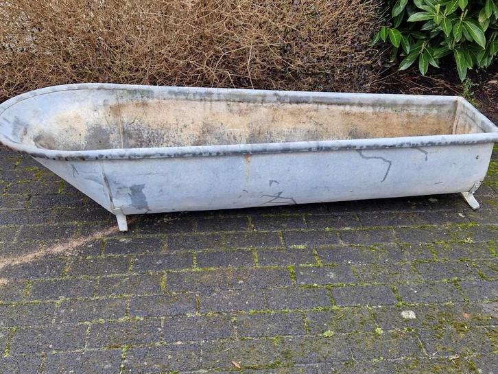 Prachtig klassiek Frans brocante ligbad van zink (brocante), Tuin en Terras, Tuinwanddecoratie, Gebruikt, Ophalen