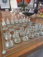 Vintage Glazen Schaakset Compleet met Doos, Ophalen of Verzenden