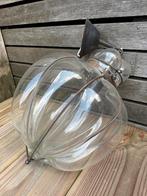 Glazen Hanglamp met Metalen Frame, Ophalen of Verzenden, Gebruikt, Glas, Minder dan 50 cm
