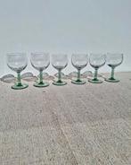 Groene wijnglazen rood en wit licht groen vintage, Overige typen, Ophalen of Verzenden, Zo goed als nieuw, X