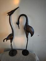 Twee metalen vogel sculpturen, Ophalen of Verzenden