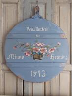 Antiek beschilderde broodplank 1943, Ophalen