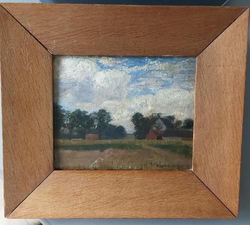 W. Roelofs uit 1867. Landschapje ....opknapper, Antiek en Kunst, Kunst | Schilderijen | Klassiek, Verzenden