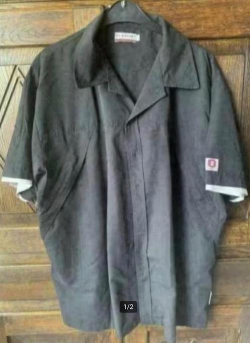 Zwart overhemd, herenhemd hemd met korte mouw; L; Brookies, Kleding | Heren, Overhemden, Zo goed als nieuw, Halswijdte 41/42 (L)