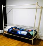 Bieden - 1P hemelbed met elektrische lattenbodem en klamboe, Ophalen, 90 cm, Eenpersoons, Metaal