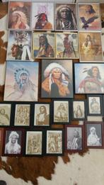 Unieke collectie van 25 ingelijste portretten van Indianen., 1960 tot 1980, Zo goed als nieuw, Prent, Ophalen