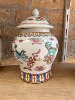 Chinese porseleinen pot met deksel – decor met Fu honden, Ophalen of Verzenden