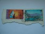 Postzegels 15 en 50 Fils Verenigde Arabische Emiraten., Verzenden, Gestempeld, Midden-Oosten