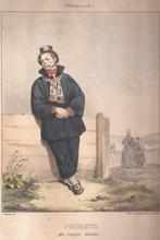 Scheveninghe Pecheur en Costume Habillé. Scheveningen Visser, Antiek en Kunst, Kunst | Etsen en Gravures, Ophalen of Verzenden