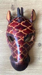 Prachtig masker giraf giraffe hout, Ophalen of Verzenden, Zo goed als nieuw, Beeldje of Figuurtje