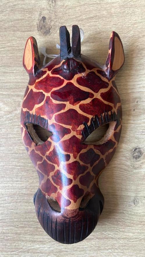 Prachtig masker giraf giraffe hout, Verzamelen, Dierenverzamelingen, Zo goed als nieuw, Beeldje of Figuurtje, Ophalen of Verzenden