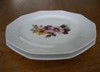Ontbijtbord / plat bord / borden wit met bloemmotief (2x)., Huis en Inrichting, Keuken | Servies, Bord(en), Ophalen of Verzenden