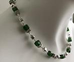 Exclusieve design ketting/collier handgemaakt met Swarovski, Verzenden, Nieuw, Steen of Mineraal, Groen