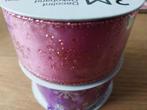 8 rol Lint kerst satijn roze wit blauw rood bloem ster glitt, Ophalen of Verzenden, Nieuw, Lint, Band of Elastiek