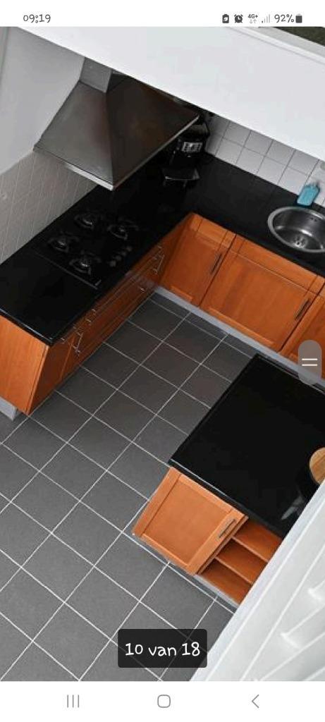 Werkblad keuken van zwart graniet, Huis en Inrichting, Keuken | Keukenelementen, Zo goed als nieuw, Minder dan 100 cm, 150 tot 200 cm