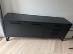 Zwart dressoir met lades en deuren, Gebruikt, 150 tot 200 cm, Ophalen of Verzenden, Met lade(s)